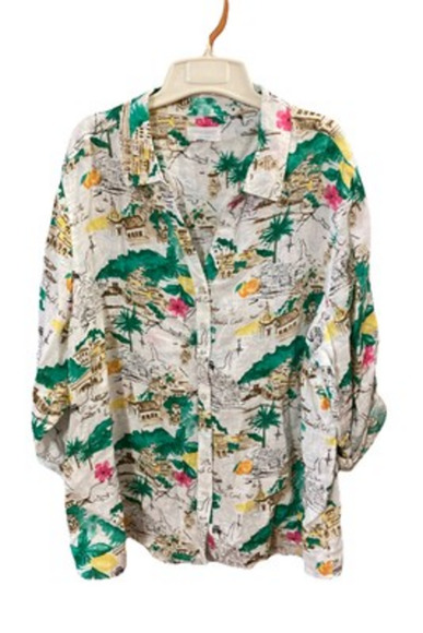Cynthia Rowley Women’s 100% Linen Amalfi Coast Button Up Blouse Tunic Sz 3X ? - Picture 1 of 8